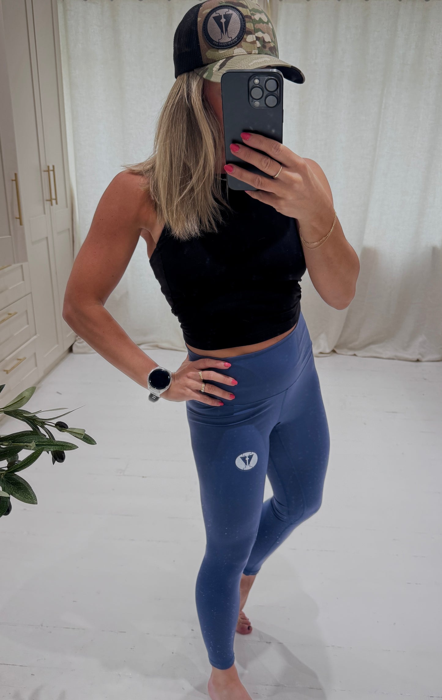 Blue High Waisted NPO Leggings